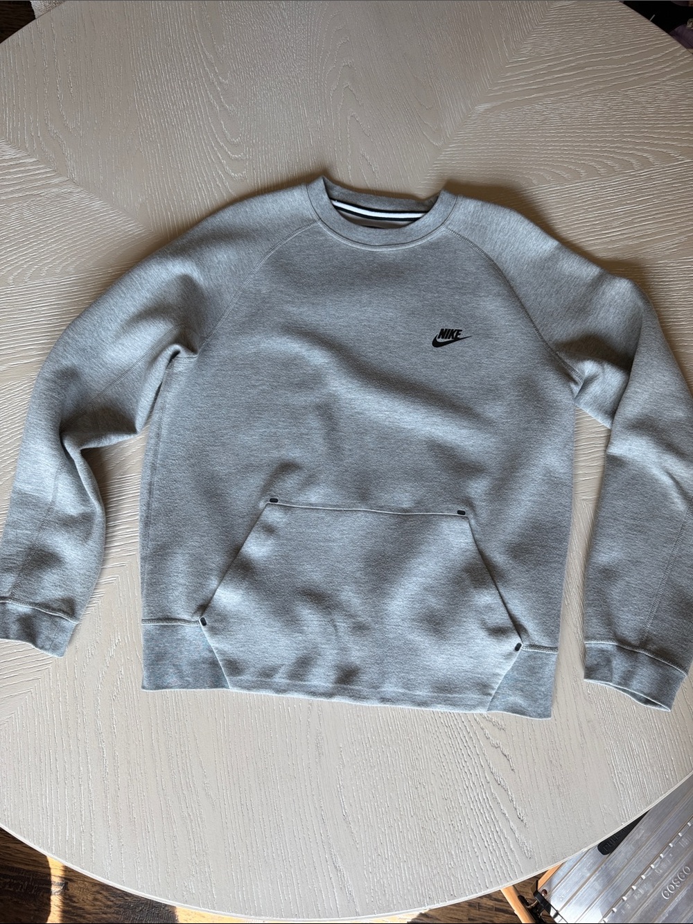 Nike Men’s Heather Gray Crewneck Sweatshirt with Black Swoosh